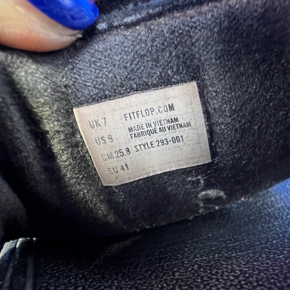 |•FITFLOP•| Black Leather Flower Comfort Sandals Size 9 - Picture 11 of 14